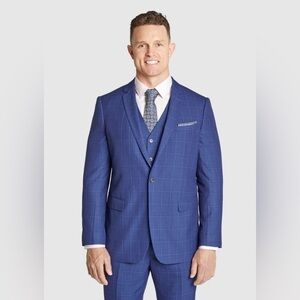 Johnny Bigg Men’s MARINE GIANNI CHECK 2B SUIT JACKET 44R NEW